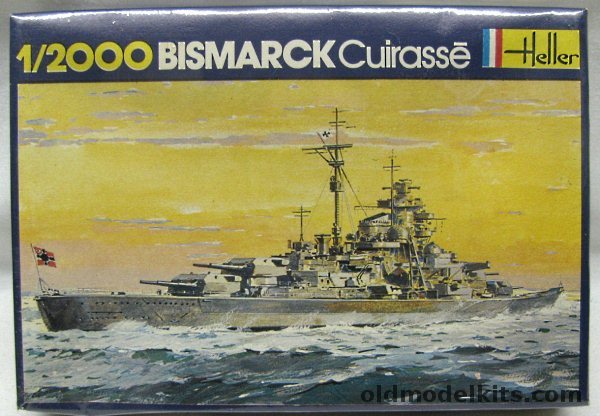 Heller 1/2000 DKM Bismarck Battleship, 051 plastic model kit